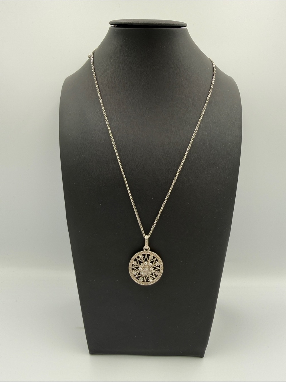 Delicate Silver-Tone Starburst Pendant Necklace